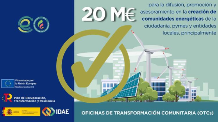 IDAE presenta la Resolución Definitiva del programa de Oficinas de Transformación Comunitaria por 20 millones €